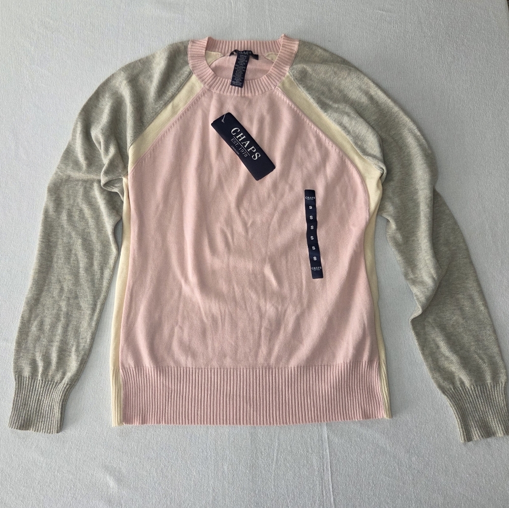 NEW Chaps Color-Block Pullover - Size S